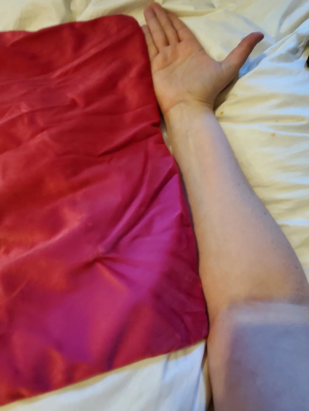 Satin Square Velour Throw Pillowcase in Hot Pink
